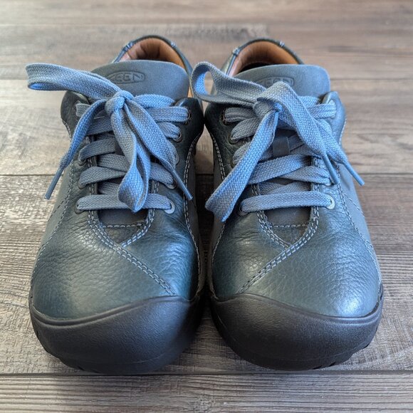 Keen Women's Presidio Lace-Up Supportive Rugged Leather Sneakers Blue Green 8 - Picture 3 of 9